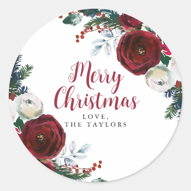 Personalisiertes Weihnachtsgeschenk Runder Aufkleber (Vorderseite)