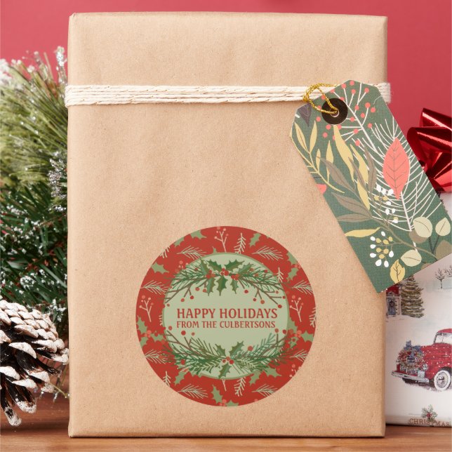 Personalisiertes Weihnachtsgeschenk Runder Aufkleber (Feiertag)