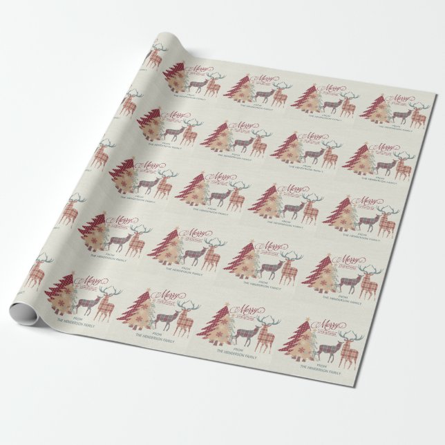 Personalisiertes Weihnachtsgeschirr Geschenkpapier (Ungerollt)