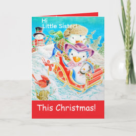 Personalisiertes Weihnachtsgrüßen der kleinen Schw Karte