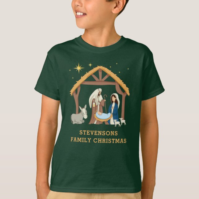 Personalisiertes Weihnachtskind in der Familie T-Shirt (Vorderseite)