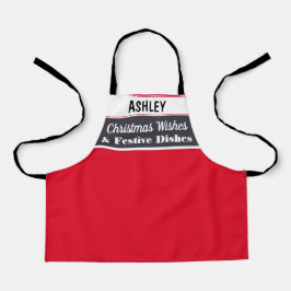 Personalisiertes Weihnachtskochen Backküche Rot Schürze