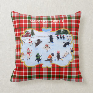 Personalisiertes Weihnachtslabrador-Eis-Skaten Kissen
