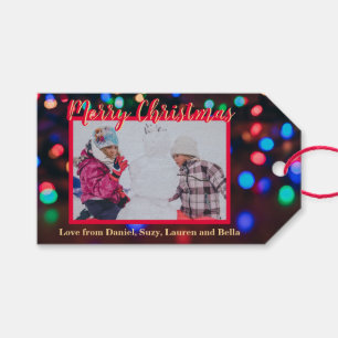 Personalisiertes Weihnachtslicht Foto Geschenkanhänger