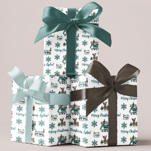 Personalisiertes Weihnachtslied-Verpackungspapier Geschenkpapier Set