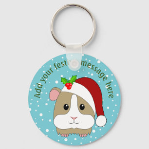 Personalisiertes Weihnachtsmeerschweinchen mit San Schlüsselanhänger