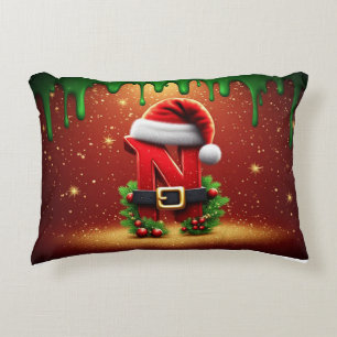 Personalisiertes Weihnachtsmonogramm N mit Weihnac Dekokissen