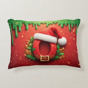 Personalisiertes Weihnachtsmonogramm O mit Weihnac Dekokissen