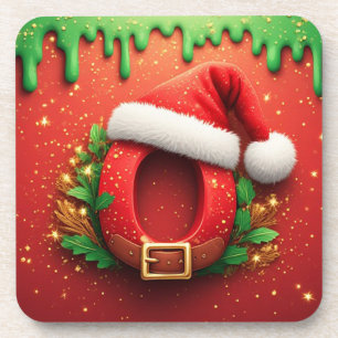 Personalisiertes Weihnachtsmonogramm O mit Weihnac Getränkeuntersetzer