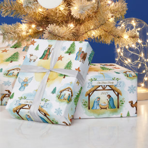 Personalisiertes Weihnachtsmuster zur Geburt Chris Geschenkpapier