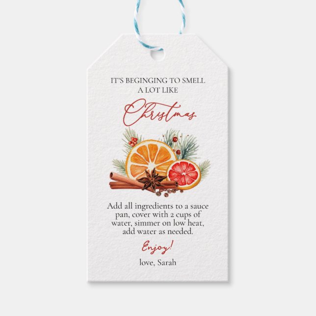 Personalisiertes Weihnachtspotpourri-Rezept Gesche Geschenkanhänger (Vorderseite)
