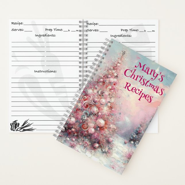 Personalisiertes Weihnachtsrezeption Notizbuch (Innen)