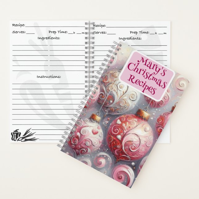 Personalisiertes Weihnachtsrezeption Notizbuch (Innen)