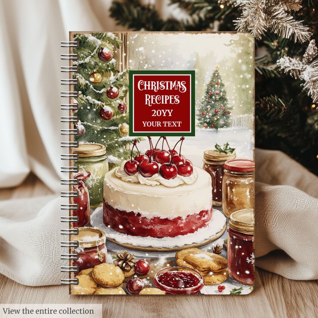 Personalisiertes Weihnachtsrezeptorat für Köche Notizbuch (Personalized Christmas Recipe Journal For Cooks)