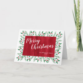 Personalisiertes Weihnachtsrot Feiertagskarte