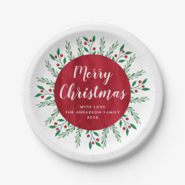 Personalisiertes Weihnachtsrot Pappteller