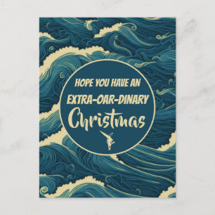 Personalisiertes Weihnachtsrudern Postkarte