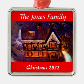 Personalisiertes Weihnachtsschmuckhaus Ornament Aus Metall