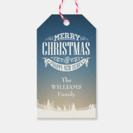 Personalisiertes Weihnachtsschneeszene Foto Geschenkanhänger