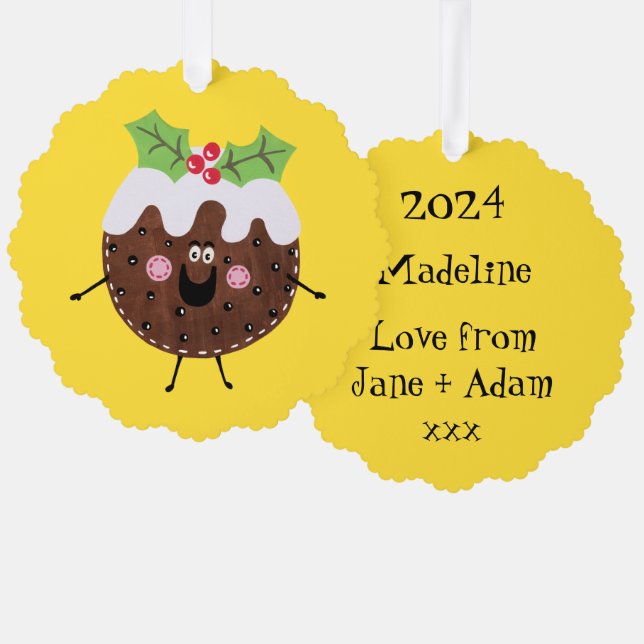Personalisiertes Weihnachtsspiel Ornament Karte (Vorderseite/Rückseite)