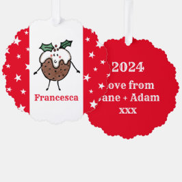 Personalisiertes Weihnachtsspiel Ornament Karte