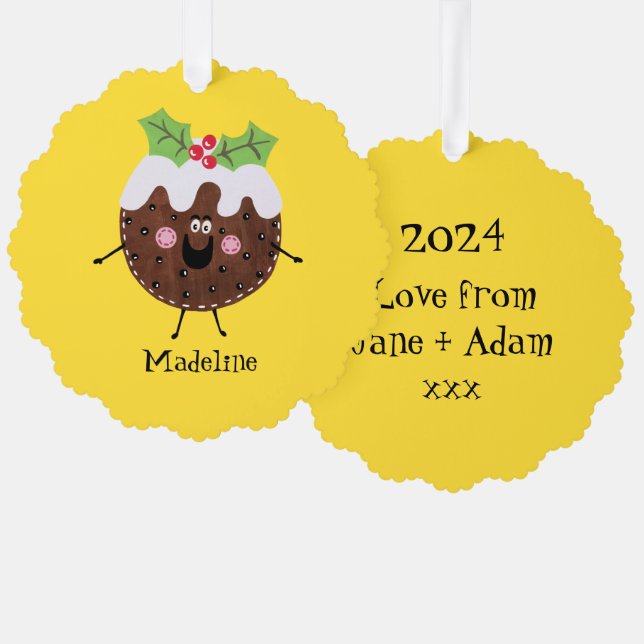 Personalisiertes Weihnachtsspiel Ornament Karte (Vorderseite/Rückseite)