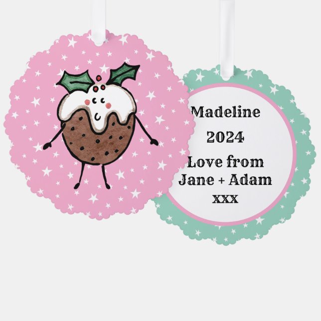 Personalisiertes Weihnachtsspiel Ornament Karte (Vorderseite/Rückseite)