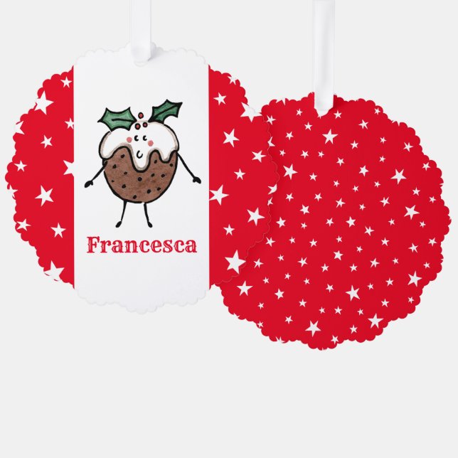 Personalisiertes Weihnachtsspiel Ornament Karte (Vorderseite/Rückseite)