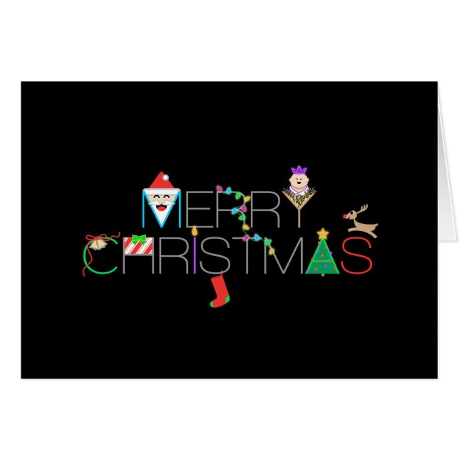 Personalisiertes Weihnachtstypografie-Foto (Vorderseite (Horizontal))