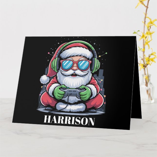 Personalisiertes Weihnachtsvideospiel Weihnachten Karte (Gelbe Blume)