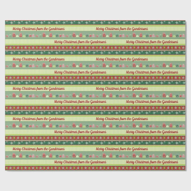 Personalisiertes Weihnachtswappenpapier Geschenkpapier (Flach)