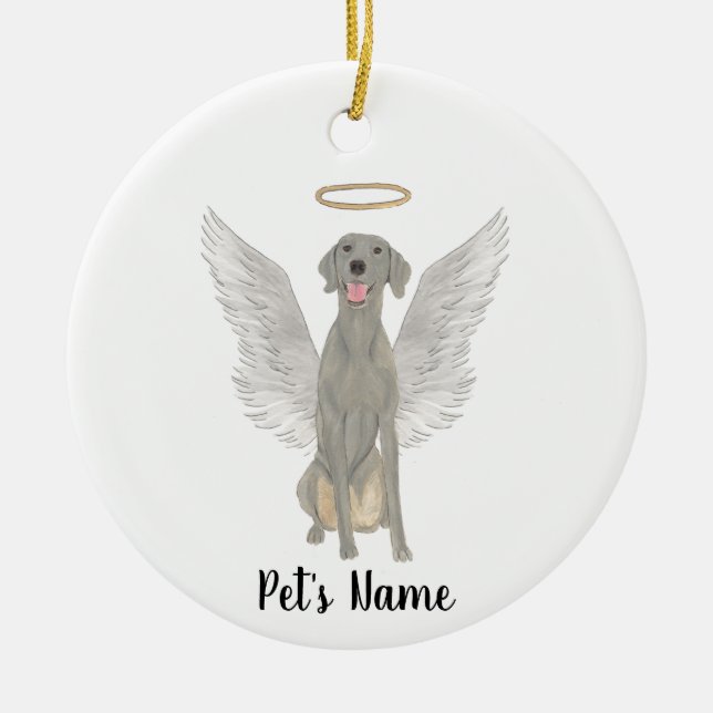 Personalisiertes Weimaraner-Beileid-Gedächtnis Keramik Ornament (Vorne)