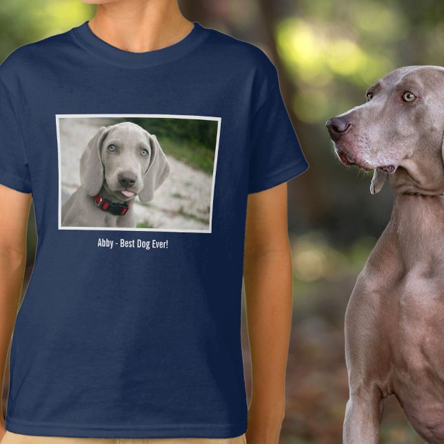 Personalisiertes Weimaraner-Hund-Foto und Name des T-Shirt (Von Creator hochgeladen)