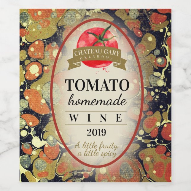 Personalisiertes Weinetikett mit hausgemachtem Rot (Einzelnes Label)