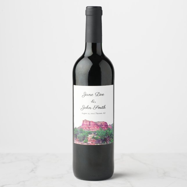 Personalisiertes Weinkeller Sedona Arizona Weinetikett (Vorderseite)