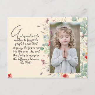 Personalisiertes Weisheitsgebet mit Foto, Name. . Postkarte