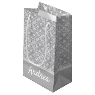 Personalisiertes weiß-graues Muster Kleine Geschenktüte