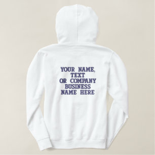 Personalisiertes Weiß Navy Geschäft Unternehmensfa Bestickter Hoodie