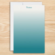 Personalisiertes Weiß und Aquamarin Ombre