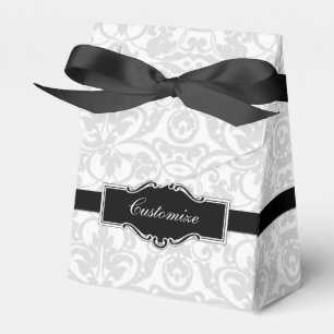 Personalisiertes Weiß und Schwarz Damaskus - Zelt  Geschenkschachtel