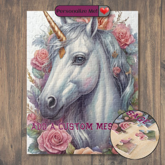 Personalisiertes weißes Einhorn-Porträt