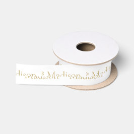 Personalisiertes weißes individuelle Name Satinband