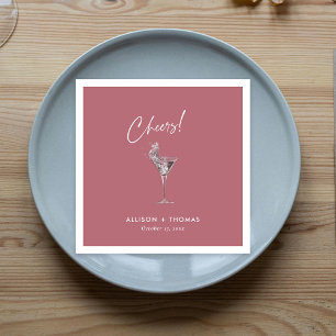 Personalisiertes Weißes Käse & Rose Serviette