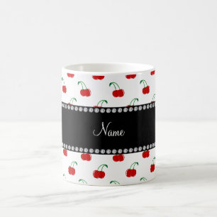 Personalisiertes weißes Kirschnamensmuster Kaffeetasse