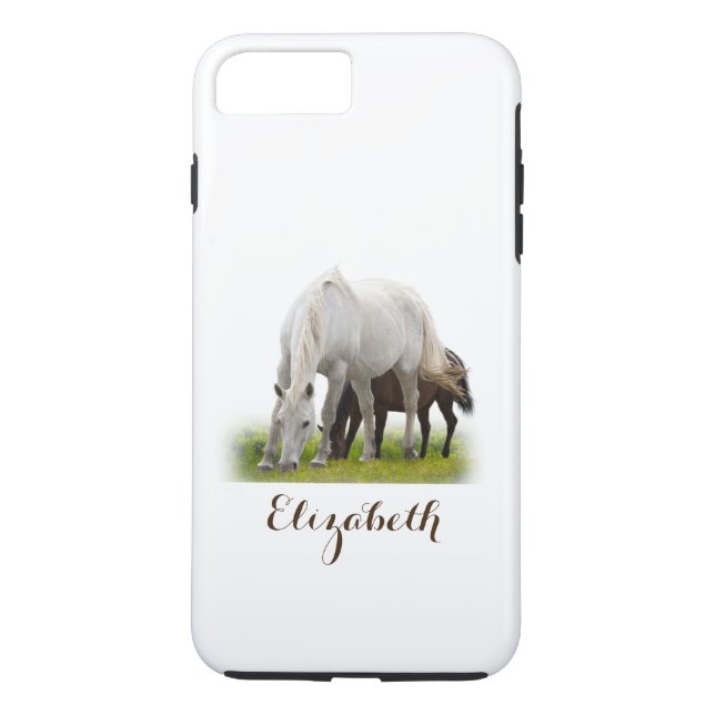 Personalisiertes Weißes Pferd mit Pony Case-Mate iPhone Hülle (Rückseite)