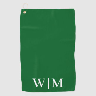 Personalisiertes weißes und grünes Golfhandtuch