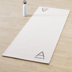 Personalisiertes weißes Yogmat Kleine Monogramm Yogamatte