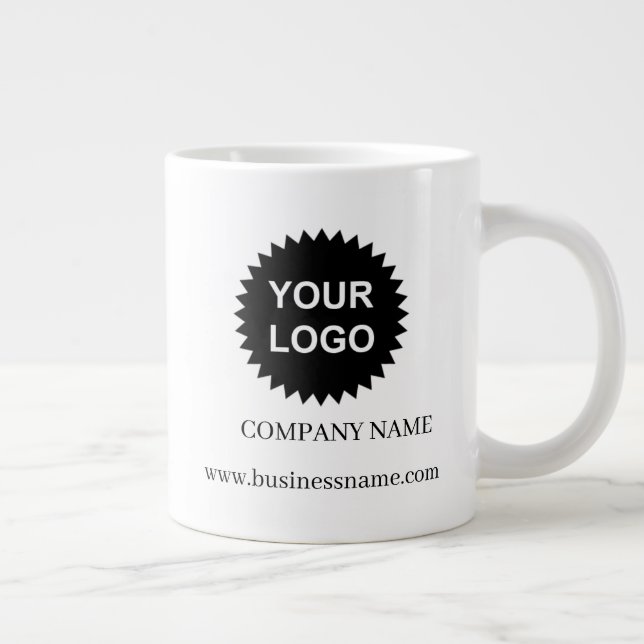 Personalisiertes Werbelogo für Unternehmen Jumbo-Tasse (Rechts)