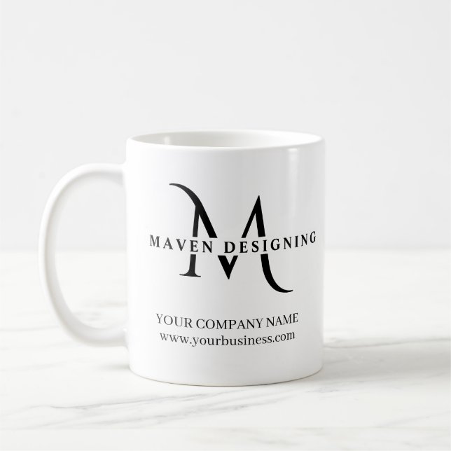 Personalisiertes Werbelogo für Unternehmen Kaffeetasse (Links)