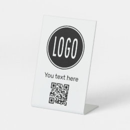 Personalisiertes Werbelogo für Unternehmen, QR-Cod Sockelschild